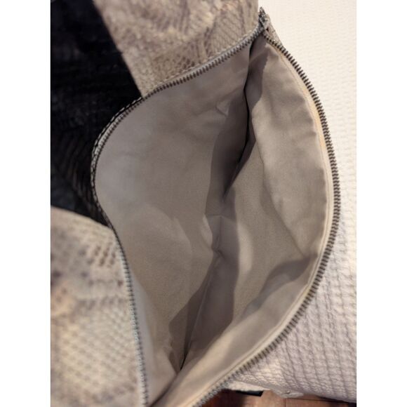 Soft Leather Clutch – Snakeskin Texture, Foldover, Clean, Minor Seam Wear - Picture 7 of 8